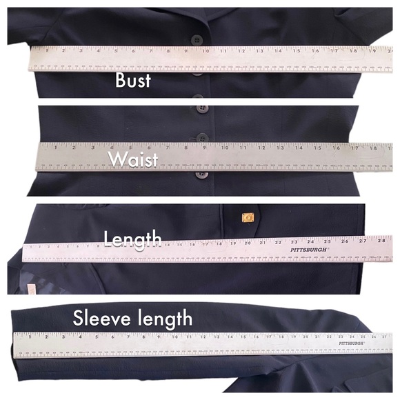 ESCADA wool navy black blazer jacket sz 38 - business casual - formal - stretchy - Picture 8 of 13